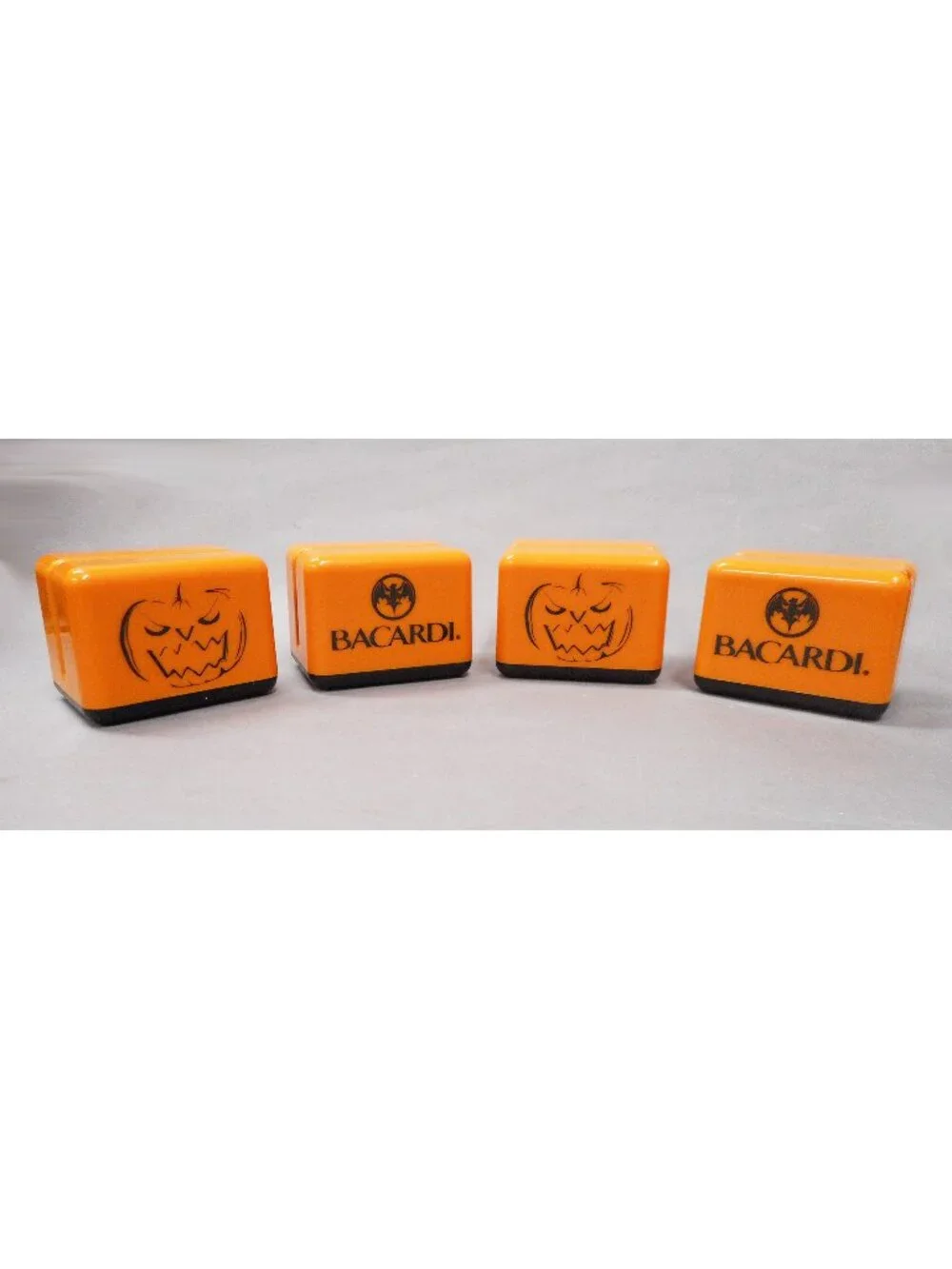 Bacardi HALLOWEEN Card / Menu Holders - Set of 4 - Jack-o-Lantern Bacardi Bat